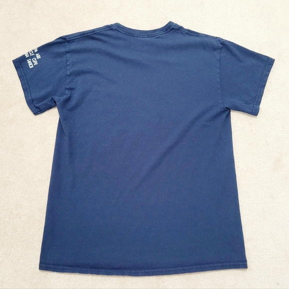 Gildan Earth Day T-Shirt Medium Blue Elephant Nature Graphic Tee 100% Cotton - Picture 3 of 9